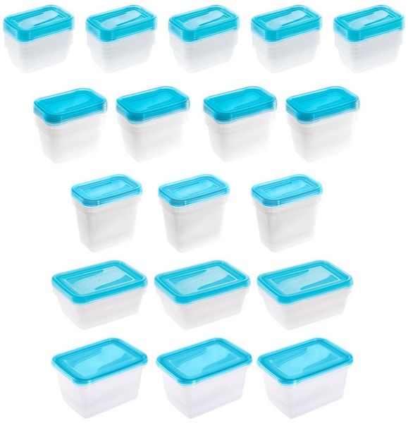 keeeper fredo fresh 17x Frischhaltedosen, Fresh Blue (Transparent)