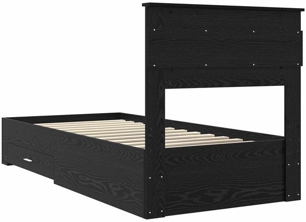 vidaXL Bettrahmen Schwarz Eichen-Optik 100 x 200 cm Holzwerkstoff 3410020 Bild 9