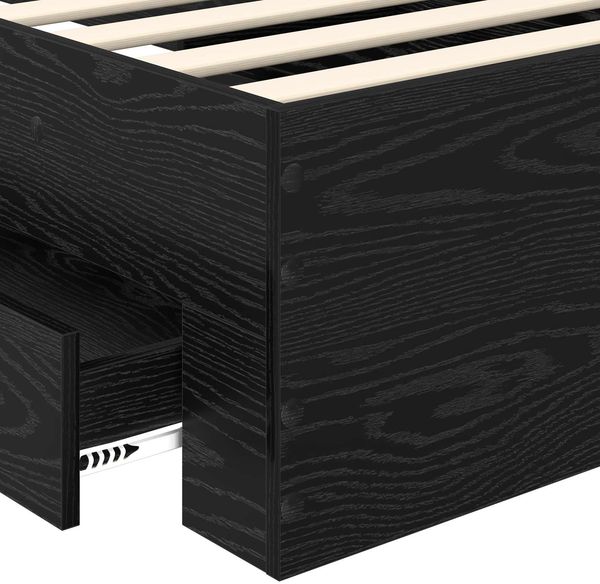 vidaXL Bettrahmen Schwarz Eichen-Optik 100 x 200 cm Holzwerkstoff 3410020 Bild 10