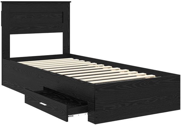 vidaXL Bettrahmen Schwarz Eichen-Optik 100 x 200 cm Holzwerkstoff 3410020 Bild 5