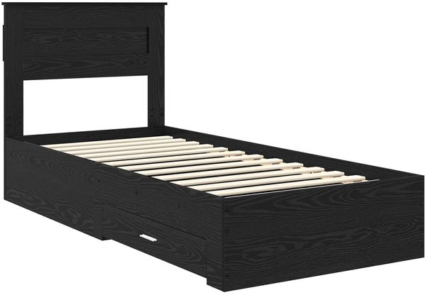 vidaXL Bettrahmen Schwarz Eichen-Optik 100 x 200 cm Holzwerkstoff 3410020 Bild 4