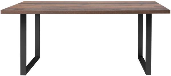 Esstisch >Talbert< in Old Wood Vintage Schwarz aus Metall - 180x74,4x90 (BxHxT)