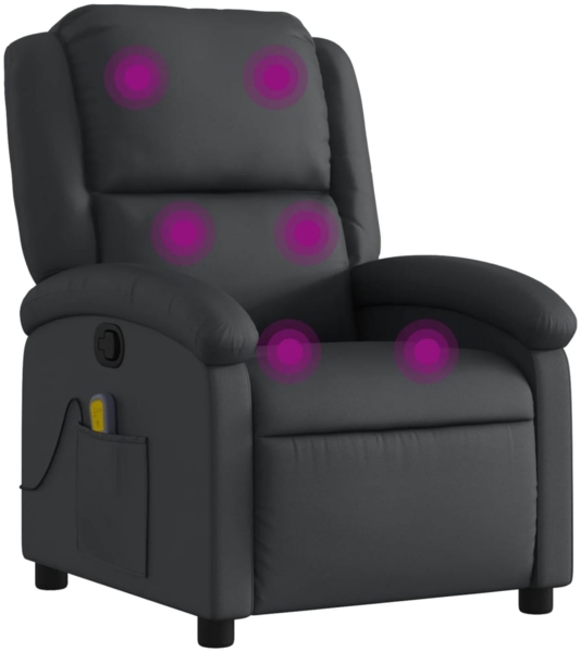 vidaXL Massagesessel Relaxsessel Echtleder Schwarz 3205471