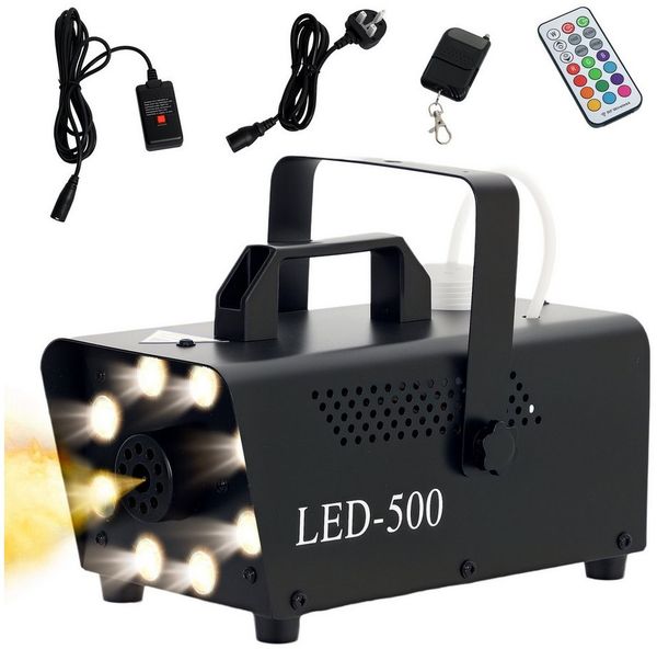 HOMCOM LED Discolicht Nebelmaschine 450W Rauchmaschine mit 13 farbigen LED Lichtern, LED, für Hochzeiten, Halloween, Weihnachten und Bühnenshows