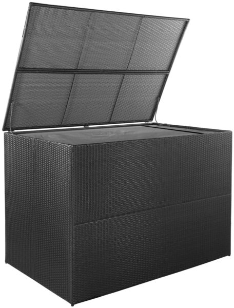 vidaXL Garden-Auflagenbox Schwarz 150x100x100 cm Poly Rattan 44245