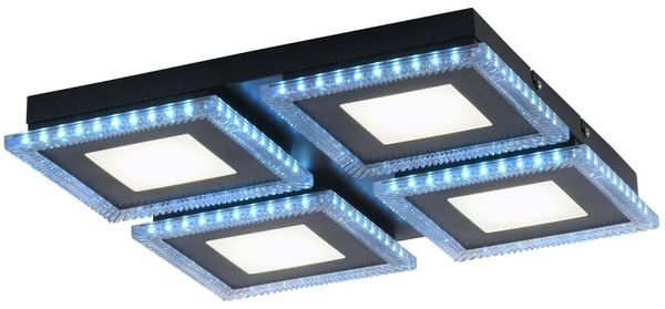 JUST LIGHT 14511-18 LED Deckenleuchte ACRI schwarz RGBW 44x44cm