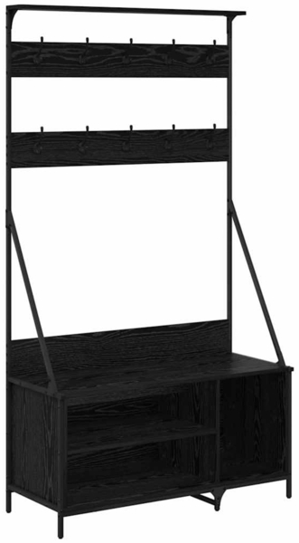 vidaXL Kleiderständer mit Regal Schwarz Eichen-Optik 100 x 41 x 184 cm 882891