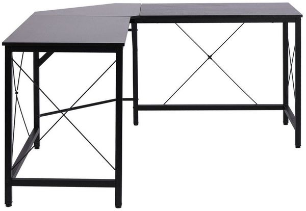 HOMCOM Computertisch Schreibtisch L-Form Eckschreibtisch Winkelschreibtisch MDF Schwarz 150 x 150 x 76 cm
