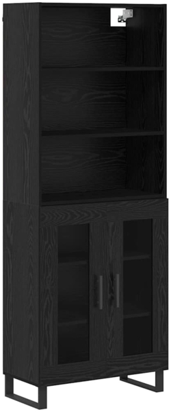 vidaXL Highboard Schwarz Eichen-Optik 69,5 x 34 x 180 cm Holzwerkstoff 3403191