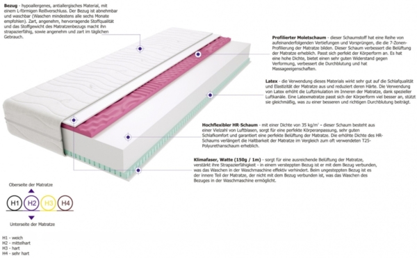 Matratzen Tago Molet Max 100x185 cm H2 Bild 3