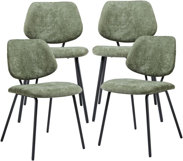 Esszimmerstuhl Köma 4er Set Webstoff Dunkelgrün [en. casa]