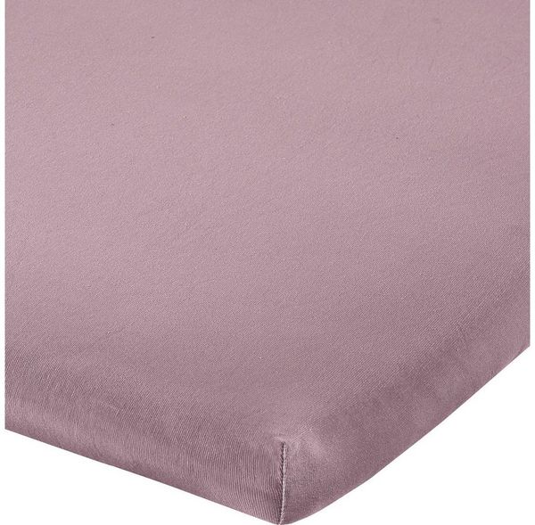 Erwin Müller 'Freising' Spannbettlaken, Gummizug: Rundumgummi, 1 Stück, Elasthan-Jersey-Stretch Uni, Mauve, Topper-Spannbettlaken - 90x190 cm - 100x220 cm