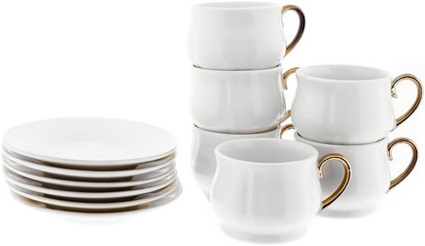 Edles Mokkatassen-Set aus feinem Porzellan 100ml – stilvoll & zeitlos Gold