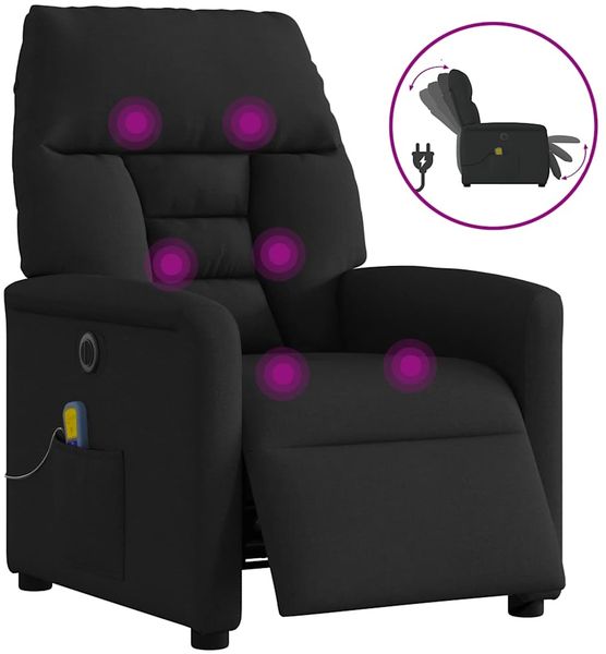 vidaXL Massagesessel Elektrisch Schwarz Stoff 3303024