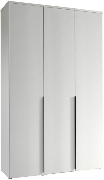 Drehtürenschrank >Kevo< 2 Böden, 2 Stangen, Weiß, Dekor - 135x225x52cm (BxHxT)