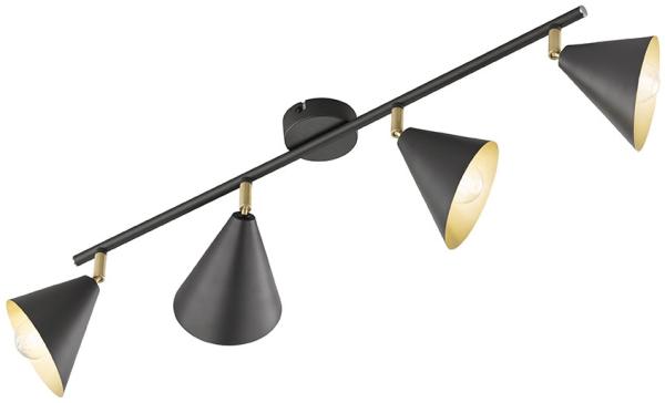 Deckenleuchte, anthrazit gold, Spots verstellbar, L 72 cm