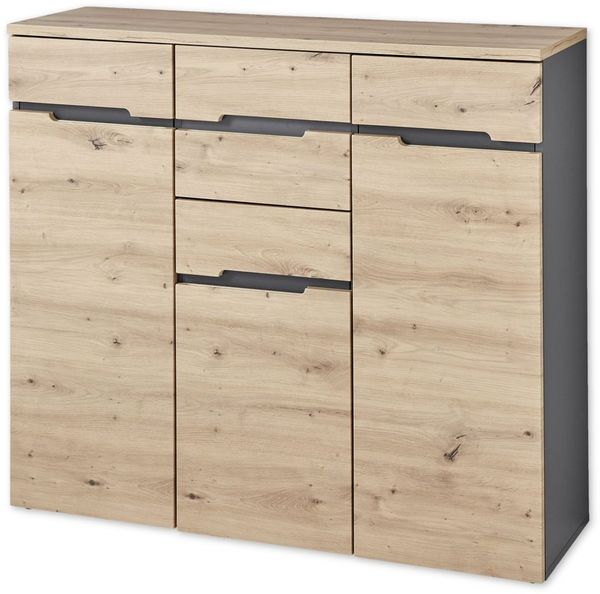 Kommode MEMPHIS GH24 3-türig Artisan Eiche Graphit Nachbildung