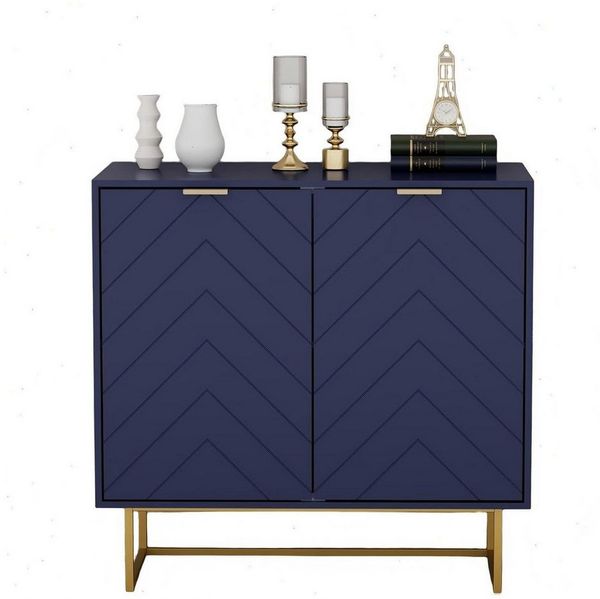 UEV Sideboard Kommode mit 2 Türen, Sideboard mit Füße (Buffet, TV Board, Schrank für Wohnzimmer Esszimmer Flur Schlafzimmer), verstellbare Ablagen, Küchenschrank, Anrichte, Mehrzweckschrank