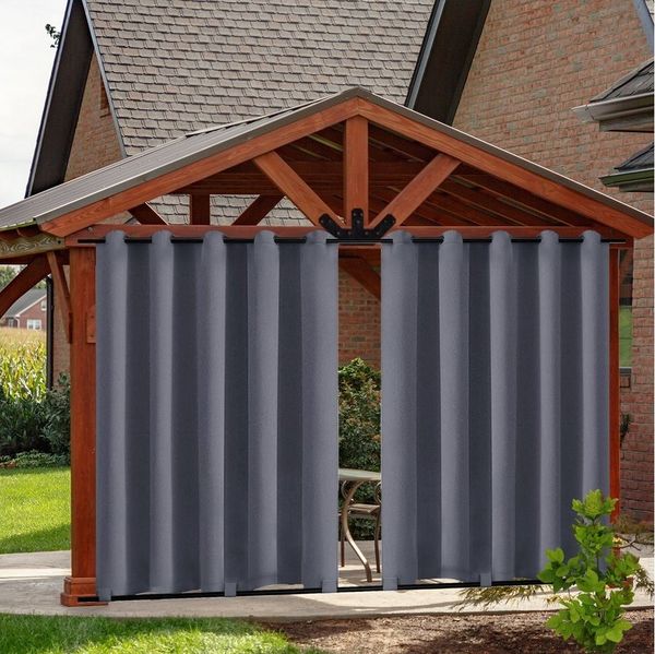 BTTO V&G Outdoorgardine Winddicht Balkon Gardinen,Outdoor Vorhang Wetterfest, (2 St), verdunkelnd, Unten gewichtete Konstruktion