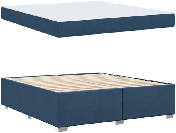 vidaXL Bettrahmen mit Matratze Blau 180 x 200 cm Stoff 3399207 Bild 4