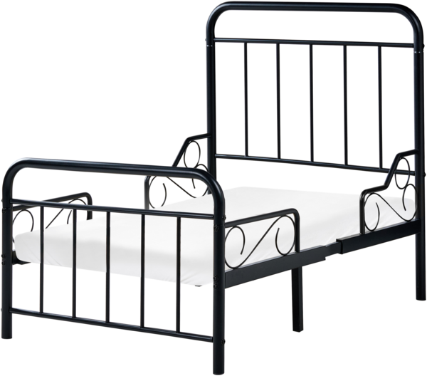 Mitwachsendes Kinderbett Metall ANAIS 90 x 200 cm Schwarz