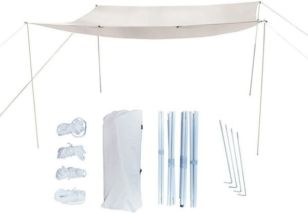 Defactoshop Sonnensegel Sonnensegel Sonnenschutz Camping Sonnendach Aufstellstang 3x4 Diverse, (4-tlg)