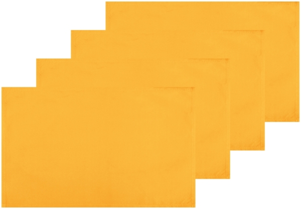 4er Set Tischsets Platzset Tischuntersetzer Platzdeckchen Tischdeko Tischmatte Essensunterlage Maße 30x45 cm, Farbe: hellorange - marigold