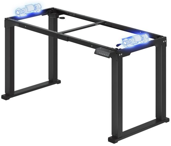 FLEXISPOT Tischgestell Elektrisches Höhenverstellbares Tischgestell 4-Bein – besonders stabil (Dualmotor, Kollisionsschutz, höhenverstellbar 71,5–118,5 cm, belastbar bis 150 kg, Sanfte Bewegung), ideal für Büro, Homeoffice & als Esstisch nutzbar