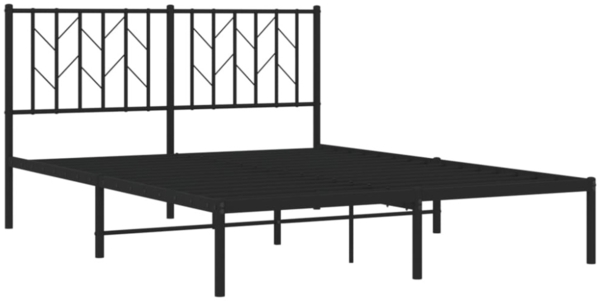 vidaXL Bettgestell mit Kopfteil Metall Schwarz 140x190 cm 374437 Bild 8