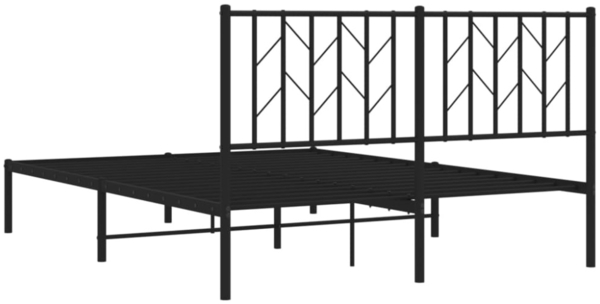 vidaXL Bettgestell mit Kopfteil Metall Schwarz 140x190 cm 374437 Bild 3