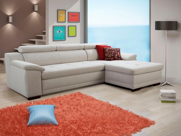 sit&more Ecksofa Andiamo L-Form, wahlweise mit Bettfunktion, inklusive Kopfteilverstellung