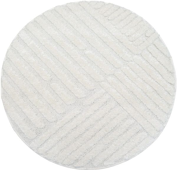 Carpet City Hochflor-Teppich FOCUS749, rund, Höhe: 20 mm, Boho-Teppich, Hochtief-Muster/ 3D-Effekt, für Wohnzimmer, Schlafzimmer