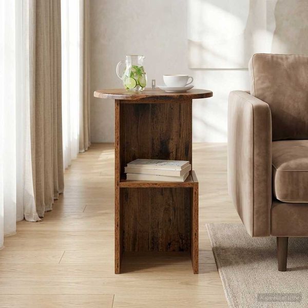 vidaXL Beistelltisch Altholz Ø 39,5 x 55 cm Holzwerkstoff 8001044
