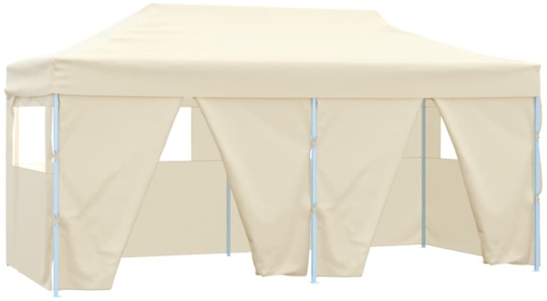 vidaXL Profi-Partyzelt Faltbar mit 4 Seitenwänden 3×6m Stahl Creme 48866