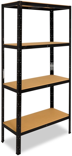 shelfplaza BLACK 230x100x60 cm Schwerlastregal in schwarz mit 4 Böden und 175 kg Traglast pro Boden