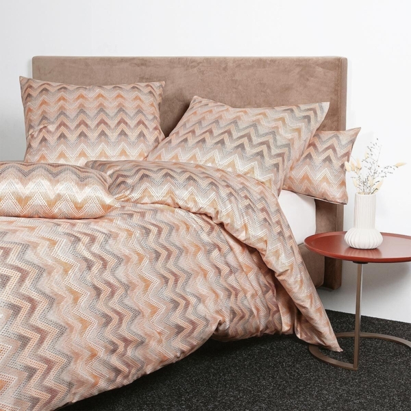 Janine Interlock-Jersey Bettwäsche 155 x 220 cm 80 x 80 2 teilig CARMEN S 55092-04-512 koralle peach