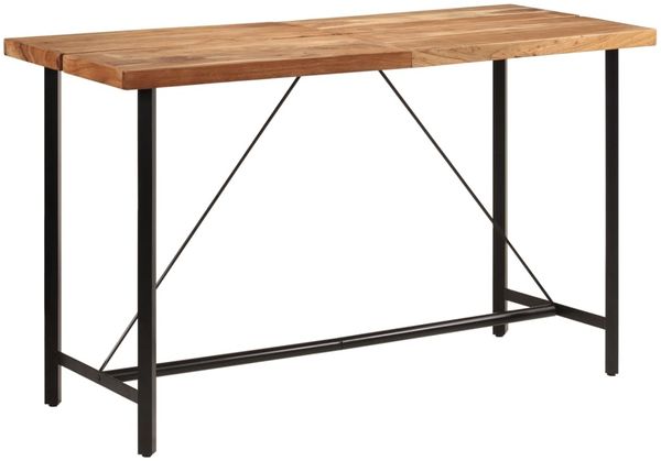 Bartisch, Stehtisch, Bistrotisch 180 x 70 x 107 cm Massivholz Akazie und Eisen