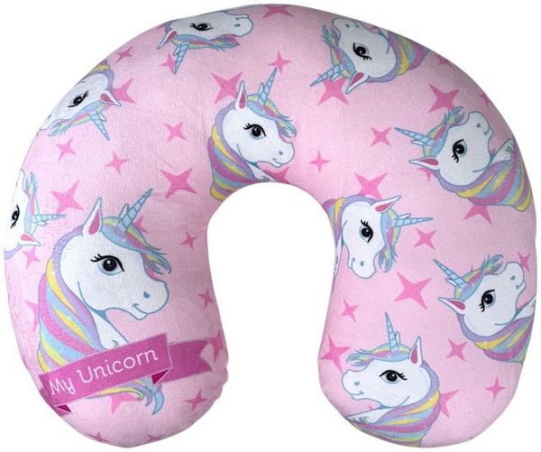 AY!Max Reisekissen Einhorn, Bequemes Nackenkissen für Kinder 37x30x10 cm