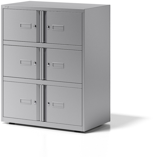 Office Lodge Essentials, 6 Türen: 4x H 267 & 2x H 304 mm, Farbe silber
