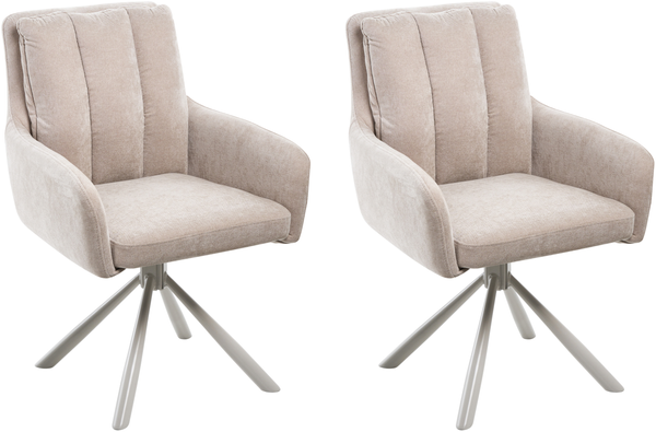 Esszimmerstuhl 2er Set SARDOAL Stoff Beige