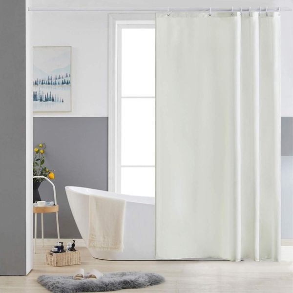 Duschvorhang 150x200cm Antischimmel Waschbar Polyester Beige 1 Vorhang 10 Haken