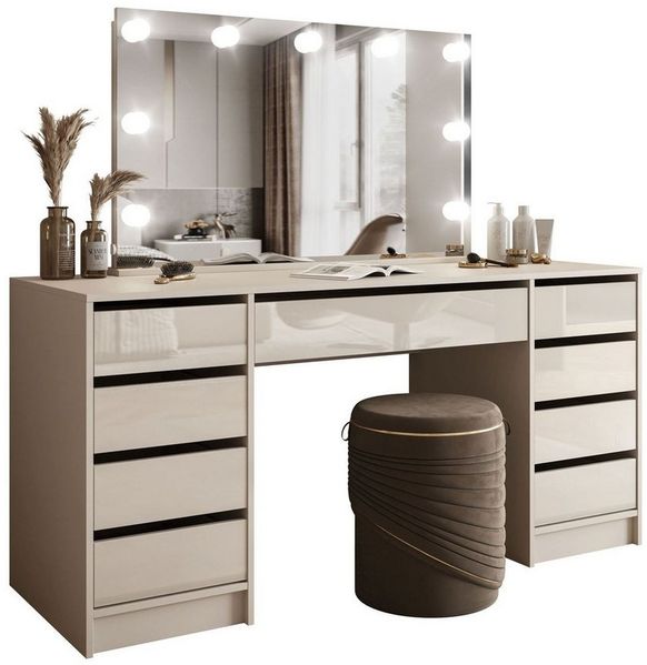 Lookway Schminktisch MADA DOUBLE ELITE mit Spiegel und Beleuchtung