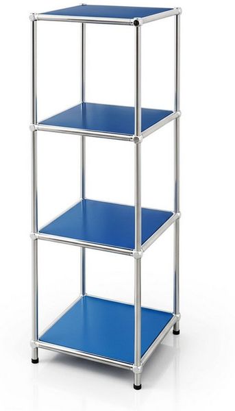 Floordirekt Standregal Concept Epure MK-005 Metallregal, B30 × T30 × H89 cm, diverse Farben, modular, Design Regal mit offenen Ablagen, verchromtes Metallgestell, zeitlos