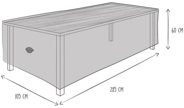 Schutzhülle Abdeckung Gartentisch bis 280cm, wetterfest Belüftung & Hakensystem