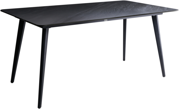 Gartentisch RODALLO 160 cm 90 cm Stein Schwarzer Marmor