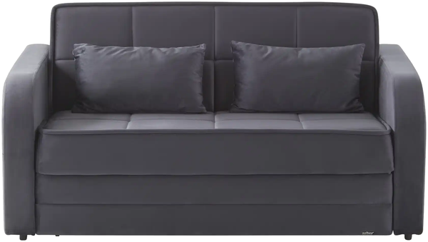 MOLERON Schlafsofa, Bezug: Soft 24, inkl. 2 Zierkissen, Kunststofffüße schwarz, 2 Sitzer