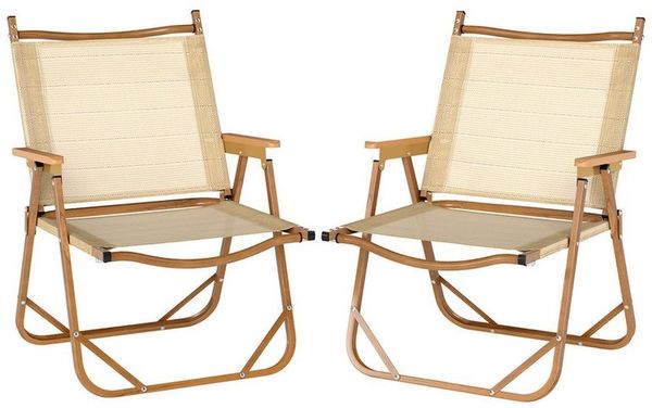 KOMFOTTEU Campingstuhl (2er Set), Klappstuhl Faltstuhl aus Textilene bis 180kg belastbar