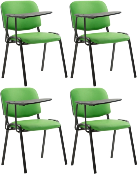 CLP 4er Set Stühle Ken mit Klapptisch Kunstleder gepolstert,grün