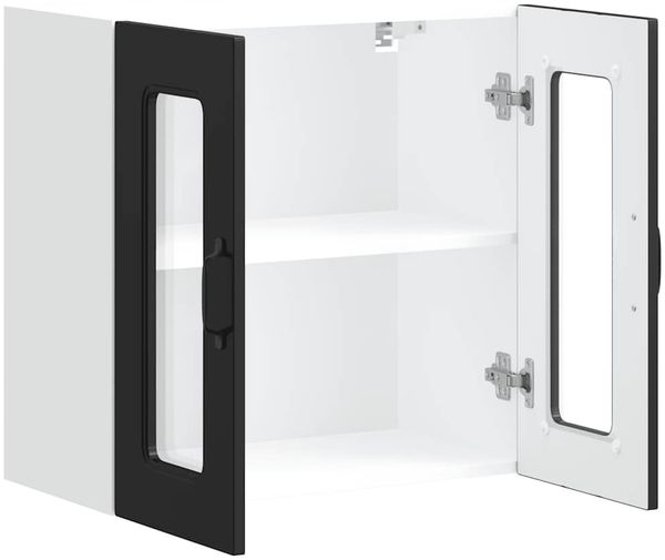 vidaXL Küchen-Hängeschrank mit Glastür Kalmar Schwarz Holzwerkstoff 853668 Bild 6