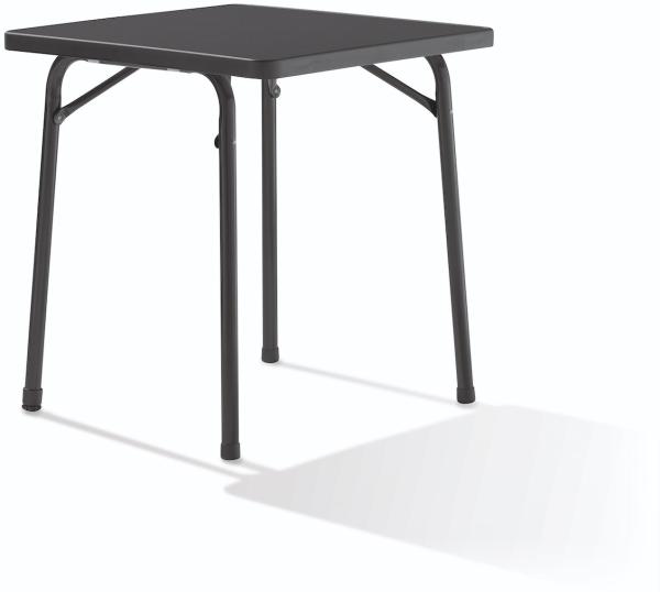 Sieger Garten-Klapptisch Garten-Klapptisch mit Mecalit-PRO Tischplatte, Stahl Eisengrau 70 x 72 x 70 cm